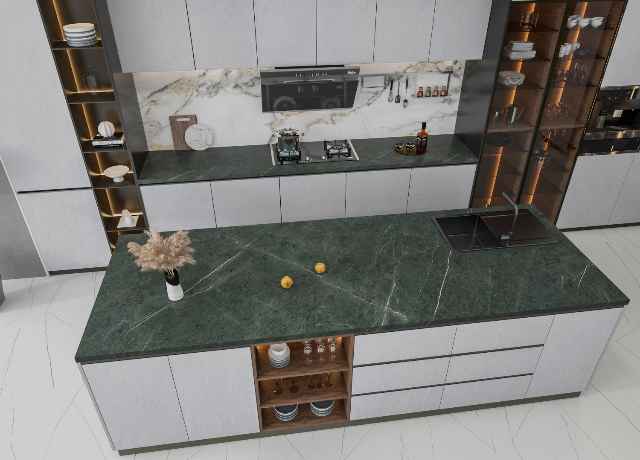 Pembuatan Kitchen set Tambun Bekasi pakai top table granit asli