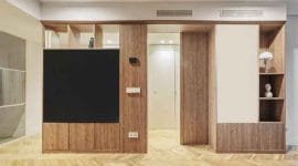 Custom furniture Kaliabang Bekasi Utara partisi ruang tamu dua sisi