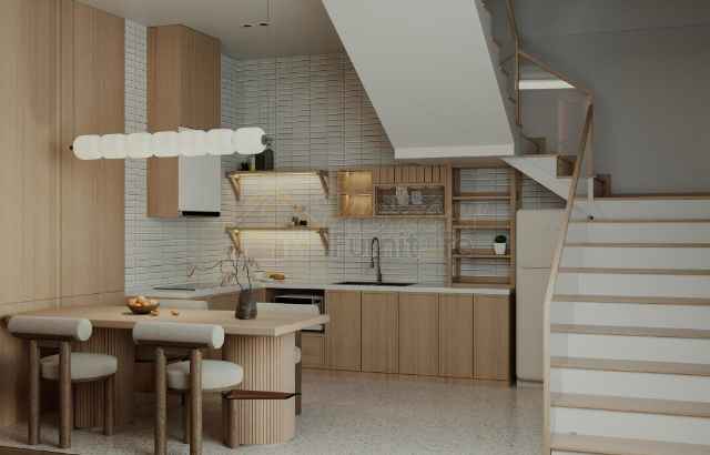 Custom furniture Bantargebang Bekasi kitchen set bawah tangga