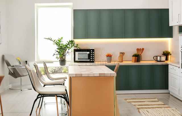 Pembuatan Kitchen set Jatibening Bekasi model letter L hemat tempat