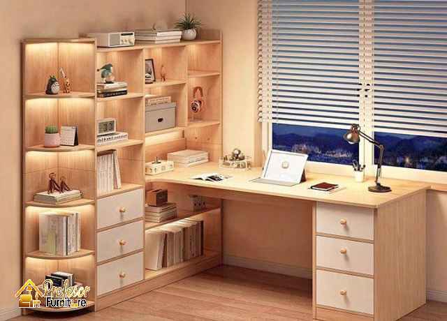Bikin meja belajar minimalis desain modern untuk kamar remaja di Depok