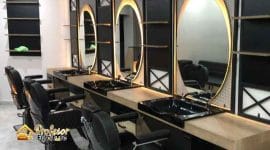 Meja barbershop Minimalis Bekasi bahan HPL custom harga workshop langsung