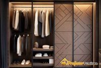 Lemari pakaian pintu geser Bekasi untuk kamar sempit desain minimalis modern