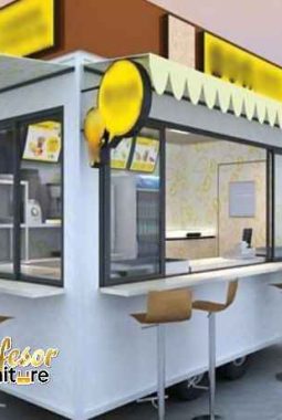 Desain Custom Booth Makanan Event Industrial Kontainer Mini