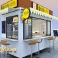 Desain Custom Booth Makanan Event Industrial Kontainer Mini