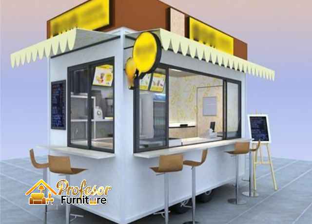 Desain Custom Booth Makanan Event Industrial Kontainer Mini