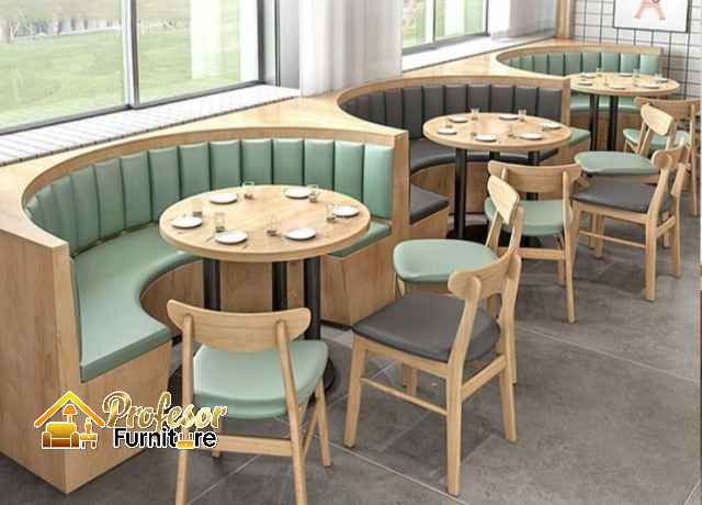 Custom furniture restoran Bekasi desain industrial pengerjaan cepat