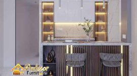 Mini bar dapur minimalis custom lipat untuk apartemen studio Jakarta
