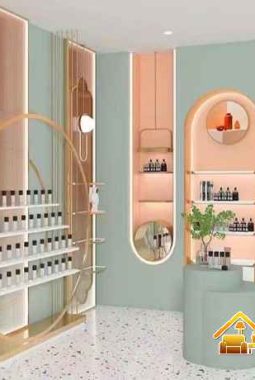 Jasa pembuatan display toko skincare mewah Jakarta