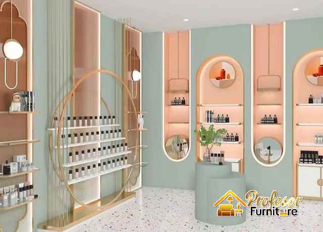 Jasa pembuatan display toko skincare mewah Jakarta