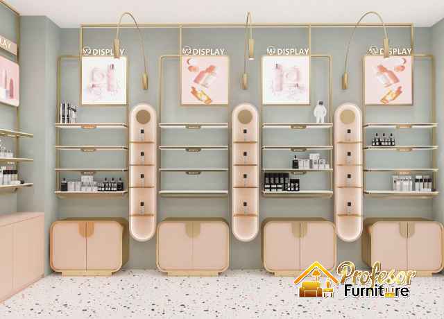 Jasa pembuatan display toko skincare mewah Jakarta