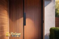 Jasa Pembuatan Pintu HPL Minimalis Custom Tinggi 3 Meter Apartemen Tangerang