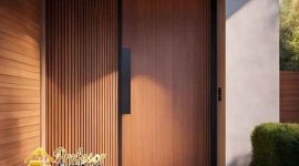 Jasa Pembuatan Pintu HPL Minimalis Custom Tinggi 3 Meter Apartemen Tangerang