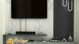 Custom Backdrop TV Depok untuk ruang tamu apartemen kecil