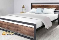 Dipan custom industrial besi kombinasi kayu reclaimed rustic