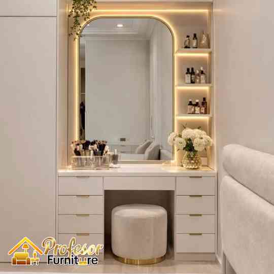 Jasa custom meja rias minimalis bekasi Kamar Sempit Estetik