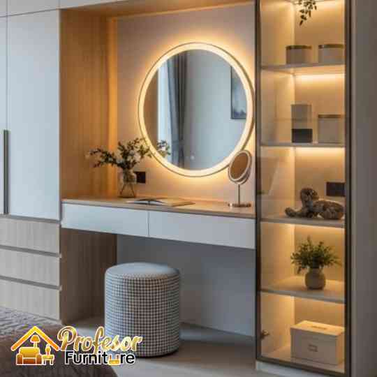 Jasa custom meja rias minimalis bekasi Kamar Sempit Estetik