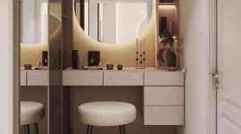 Jasa custom meja rias minimalis Jakarta HPL premium