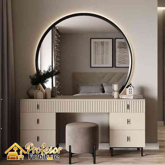 Jasa custom meja rias minimalis Jakarta Pusat sudut kamar hemat