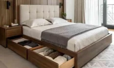 Buat custom ranjang tidur minimalis Tangerang konsep japandi mewah