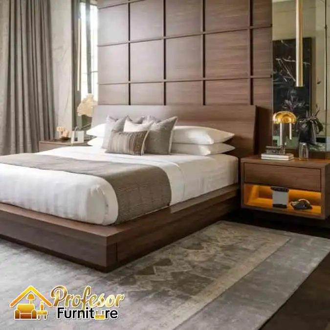 Buat custom ranjang tidur minimalis Tangerang konsep japandi mewah