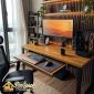 Jasa Custom Meja komputer minimalis Bekasi Timur laci keyboard