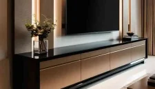 Jasa custom meja tv minimalis bekasi desain luxury anti pasaran