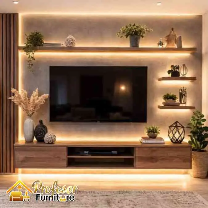Jasa custom meja tv minimalis Depok harga langsung workshop