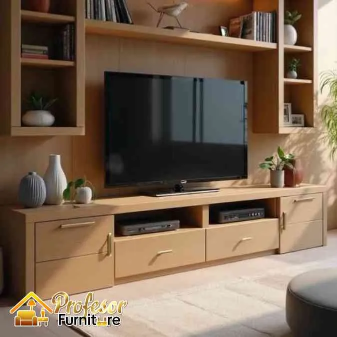 Jasa buat custom meja tv minimalis Cikupa Tangerang free desain 3d eksklusif