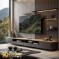 meja tv custom minimalis Bogor untuk rumah modern mewah