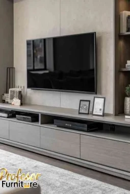 custom meja tv minimalis Cipayung Jakarta bahan anti rayap awet