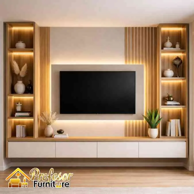 custom meja tv minimalis Cipayung Jakarta bahan anti rayap awet
