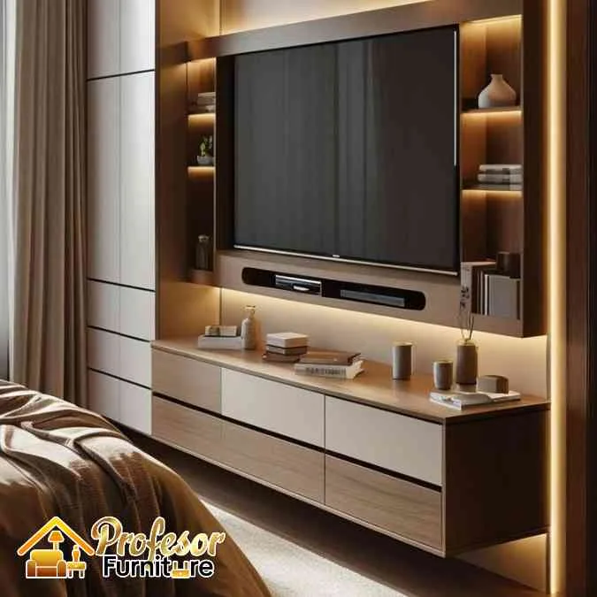 meja tv minimalis custom Cibinong Bogor cocok apartemen aesthetic