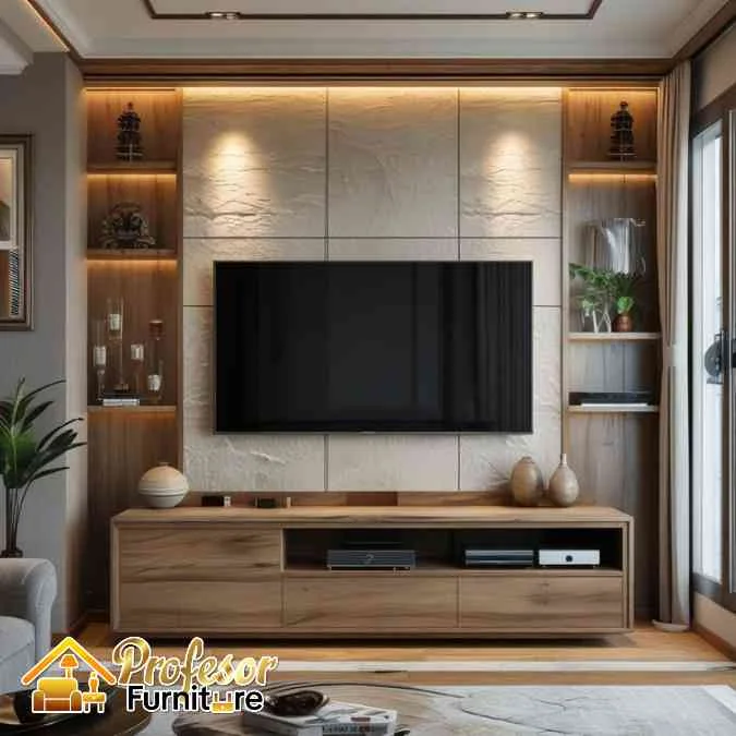 custom meja tv minimalis Balaraja Tangerang model japandi viral