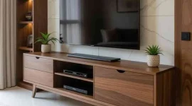 custom meja tv minimalis Balaraja Tangerang model japandi viral