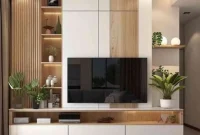 custom meja tv minimalis Cengkareng Jakarta desain clean look premium