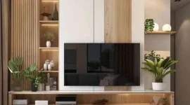 custom meja tv minimalis Cengkareng Jakarta desain clean look premium