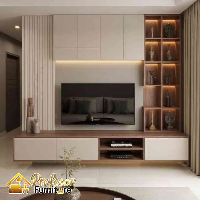 custom meja tv minimalis Cengkareng Jakarta desain clean look premium