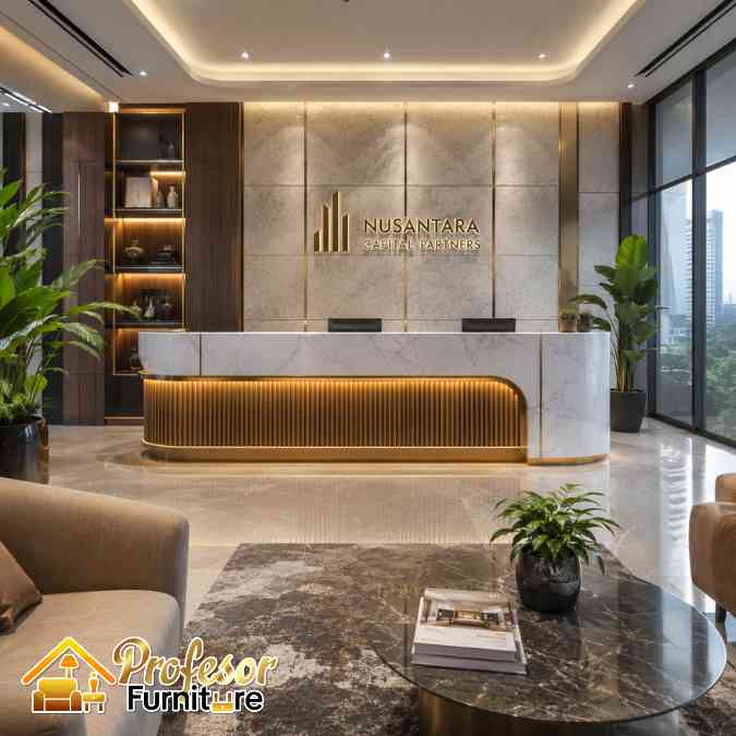 Jasa Meja Resepsionis Kantor Depok Free Survey Model Mewah