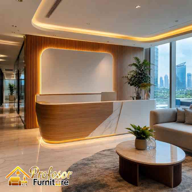Vendor Meja Resepsionis Kantor Tangerang Desain Profesional