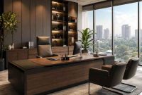 Jasa Meja Direksi Bekasi Custom HPL Premium
