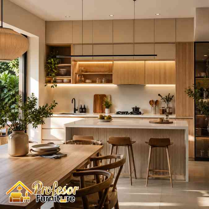 Jasa Kabinet Dapur Japandi HPL Premium Gratis Desain