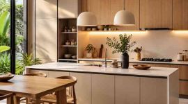 Jasa Kabinet Dapur Japandi HPL Premium Gratis Desain